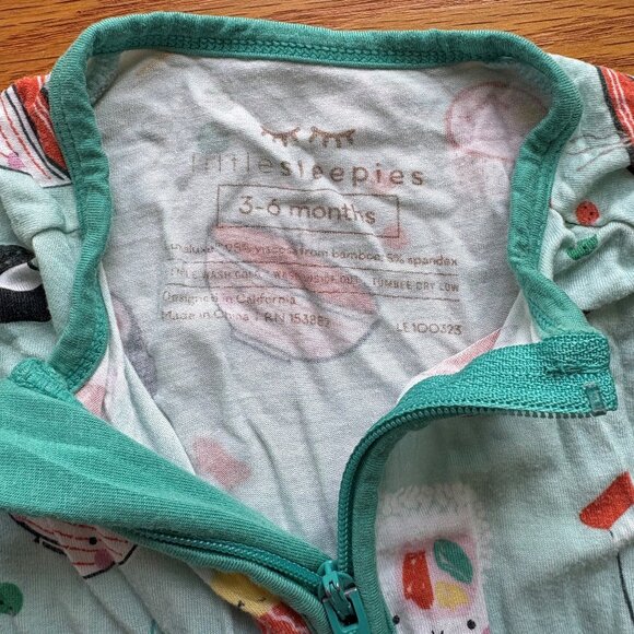 Little Sleepies Sushi Print Zippy Size 3-6 Month - Picture 8 of 8